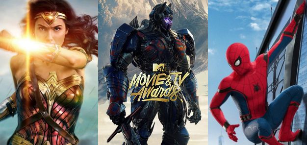Wonder Woman , Transformers , Spider-Man , Ça , les bandes annonces / extraits diffusés lors des MTV Movie & TV Awards